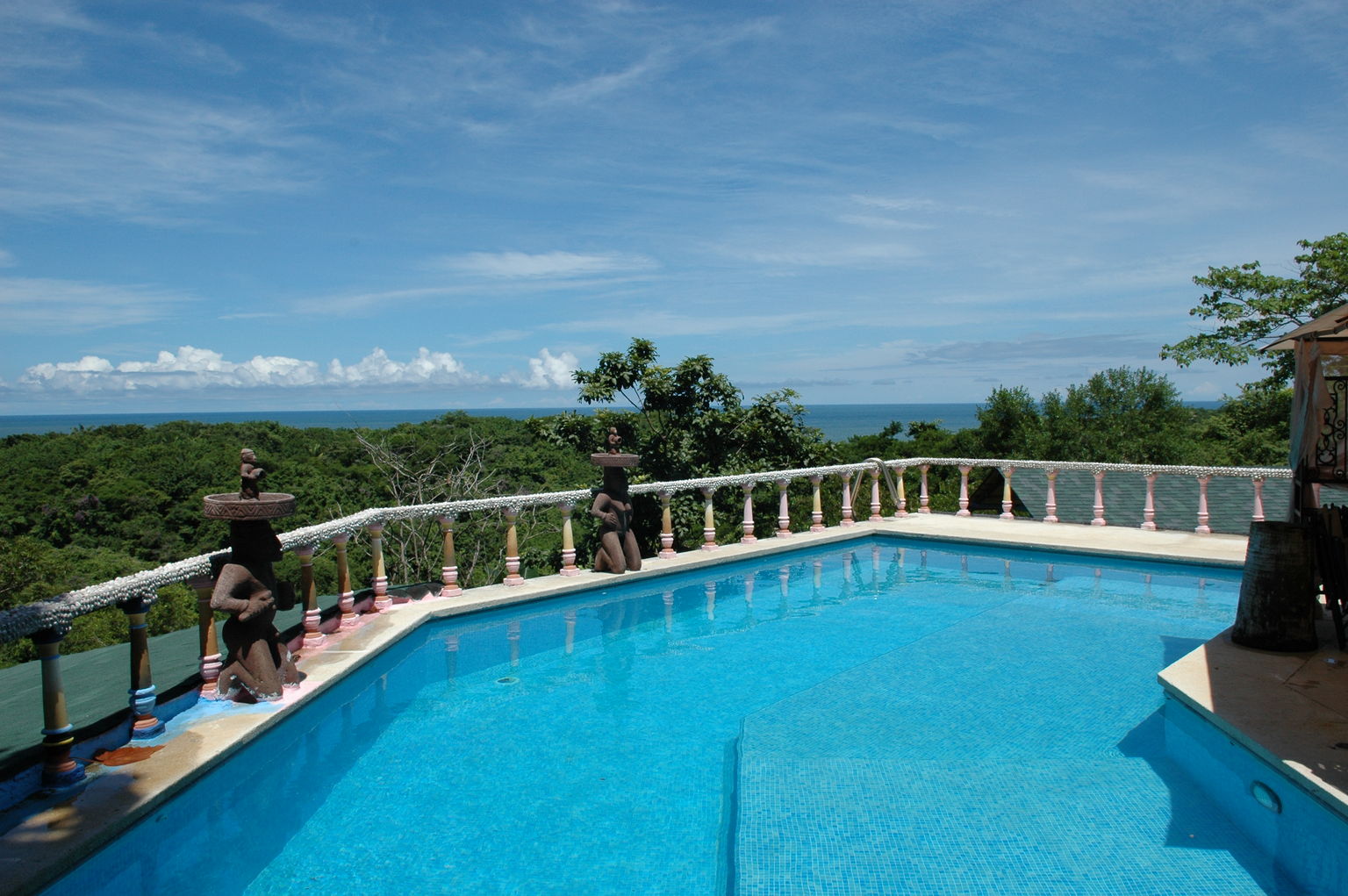 Nice view from the swimming pool at the Hotel Brovilla